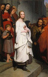 Marguerite forlader kirken, 1838 af Ary Scheffer