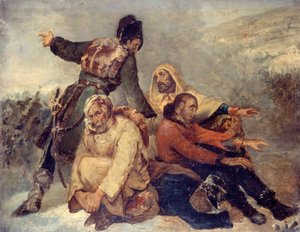 Fire rutede hærsoldater, ca. 1826. af Ary Scheffer