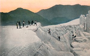 Krydser en gletsjer, Mount Rainier, c1916