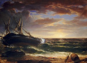 Det strandede skib, 1844. af Asher Brown Durand