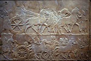 Ashurbanipal ved slaget ved Til-Tuba, 650-620 f.Kr af Assyrian
