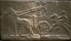Vogn og kavalerist, 8. århundrede. f.Kr af Assyrian