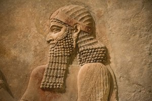 Detalje af kong Sargon II af Assyrien fra kong Sargons palads i Khorsabad, ca. 716-713 f.Kr.