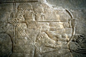 Kong Ashurnasirpal II under en kongelig løvejagt, 650-620 f.Kr af Assyrian