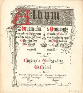 Album med ornamenter og andre styltest fra de forskellige epoker i arkitektur af Atelier Cuypers Stoltzenberg