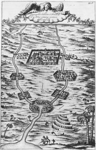 Mesopotamien, tigeren og Eufrat - i "" Tirris Babel"", af Athanasie Kirecheri S.J., Amsterdam af Athanasius Kircher