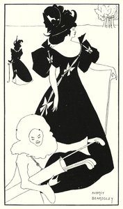 Design til et golfkort (gravering) af Aubrey (after) Beardsley