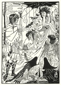 Drømme (gravering) af Aubrey (after) Beardsley