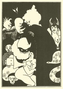 Lucians mærkelige skabninger (litografi) af Aubrey (after) Beardsley