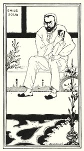 Portræt af Emile Zola (gravering) af Aubrey (after) Beardsley