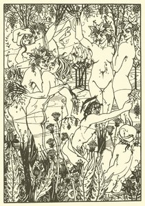 The Snare of Vintage 1894 (litografi) af Aubrey (after) Beardsley