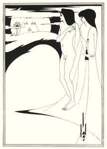 Kvinden i månen (gravering) af Aubrey (after) Beardsley