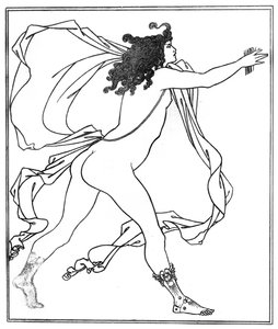 Apollo forfølger Daphne (pen og blæk) af Aubrey Beardsley