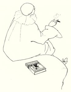 Design til et invitationskort af Aubrey Beardsley