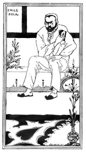Emile Zola, 1893 88@Zola (1840-1902) fransk forfatter og romanforfatter; illustration fra magasinet 