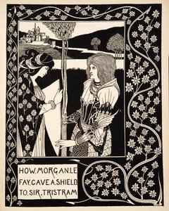 Hvordan Morgan Le Fay gav et skjold til Sir Tristram af Aubrey Beardsley