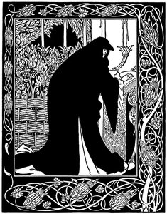 Hvordan dronning Guenever gjorde hende til nonne, illustration fra "Le Morte d
