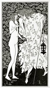 Den mystiske rosenhave, ca. 1894 af Aubrey Beardsley
