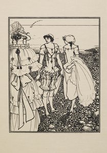 På Dieppe Beach (The Baders), fra en bog med halvtreds tegninger af Aubrey Beardsley