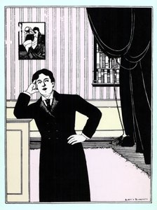 Oscar Wilde, ca. 1895 (silketryk) af Aubrey Beardsley