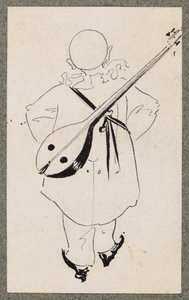 Pjerrot med mandolin, 1894 af Aubrey Beardsley
