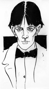 Selvportræt af Aubrey Vincent Beardsley (1872-1898) engelsk illustrator og forfatter af Aubrey Beardsley