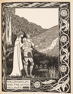 Sir Launcelot og heksen Hellawes af Aubrey Beardsley