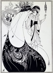 Påfugleskørtet. Illustration af Salome af Oscar Wilde - Tegning af Aubrey Beardsley
