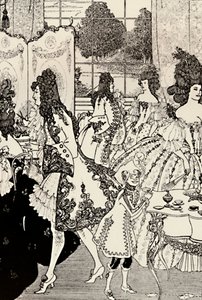 Låsens voldtægt. Alexander Pope. Pennetegning, 1896, 1923 af Aubrey Beardsley