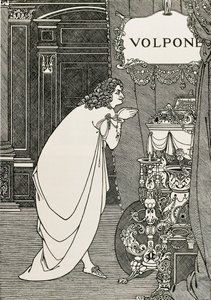 Titelblad på Volpone or the fox (1609) skrevet af Ben Johnson af Aubrey Beardsley