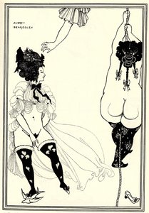 To athenske kvinder i nød. Illustration til The Lysistrata of Aristophanes, 1896 af Aubrey Beardsley