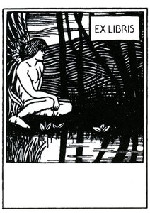 Vignette ex libris (ex-libris) af Aubrey Beardsley (1872-1898) af Aubrey Beardsley