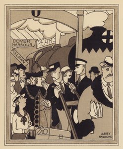 En jernbaneterminal i London (litho) af Aubrey Hammond
