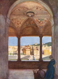 Rom: Fra loggiaen på S. Angelo (farvelitografi)