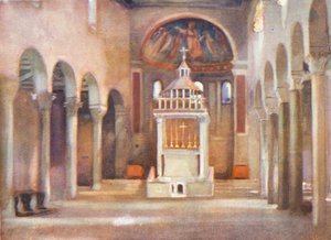 Rom: S Giorgio in Velabro (farvelitografi) af Aubrey Waterfield