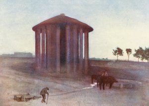 Rom: Vesta-templet (farvelitografi)
