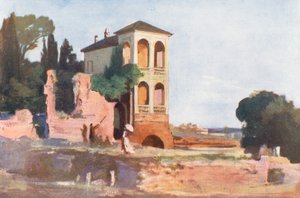 Rom: Villa Mills på Palatin (farvelitografi)