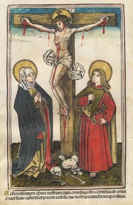 Kristus på korset med Jomfruen og Sankt Johannes af Augsburg 15th Century