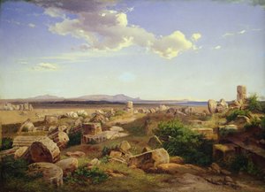 Tempelruinerne ved Selinunte (olie på lærred) af August Bromeis