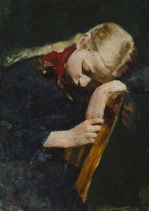 Hvilende pige af August Eiebakke