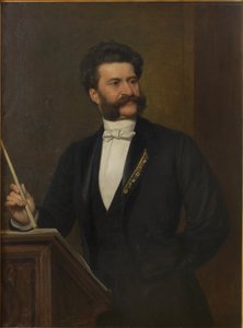 Portræt af Johann Strauss 1825-1899, 1888. af August Eisenmenger