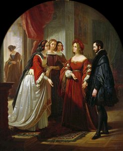 Tasso før Eleonora dEste, 1839. af August Ferdinand Hopfgarten