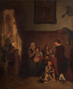 forplejning af en fattig familie af August Friedrich Siegert