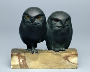 To ugler, 1903-04 (bronze og onyx)