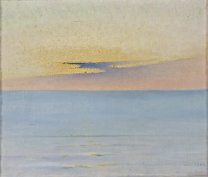Hav i solnedgang af August Hagborg