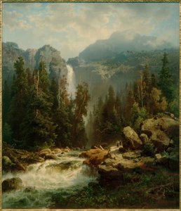 A.Leu d. Ä., Norsk landskab med et vandfald