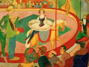 Cirkusbillede I: Kunstrytter af August Macke