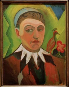 Klovn, karikeret selvportræt af August Macke