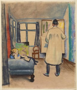 Franz og Maria Marc i August Mackes studie i Bonn af August Macke