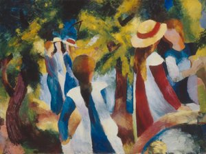 Pige under træer af August Macke